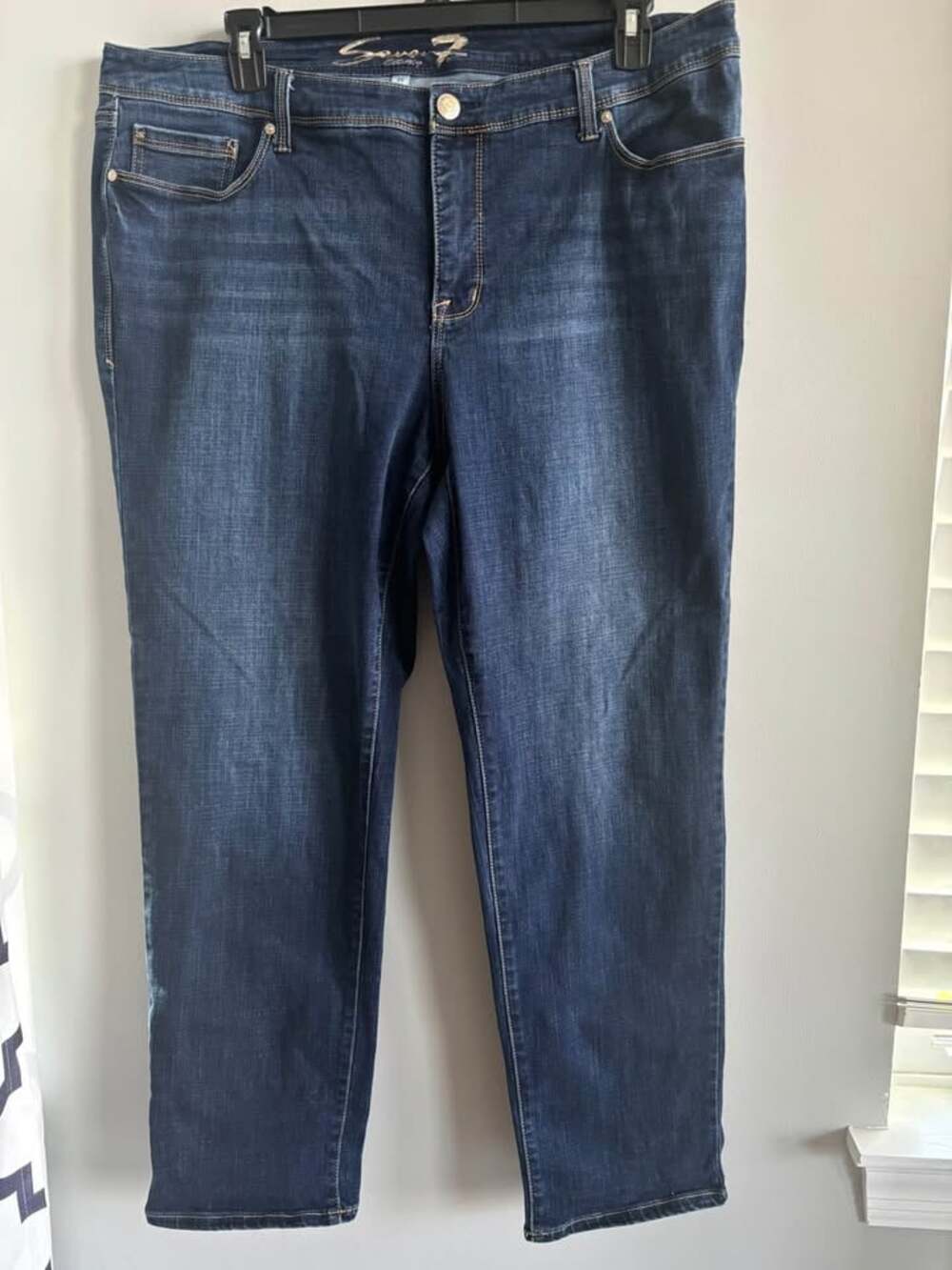 Seven7 Women's Plus Size Straight Leg Embroidered Jeans - Size 20